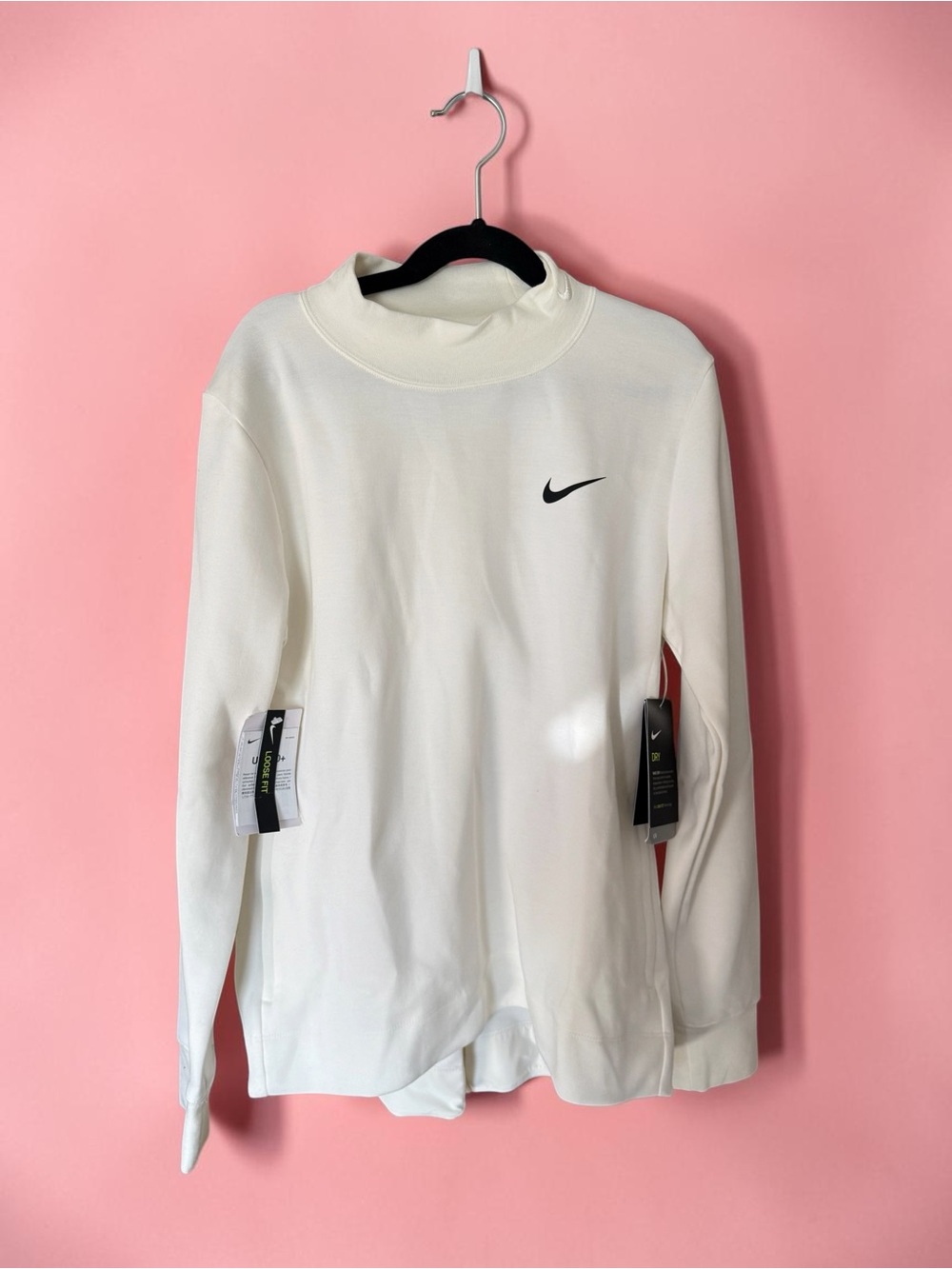 Nike Off-White Long Sleeve Crew with Black Swoosh